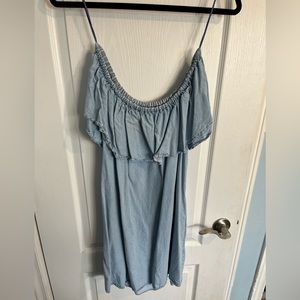 Zara off the shoulder denim dress